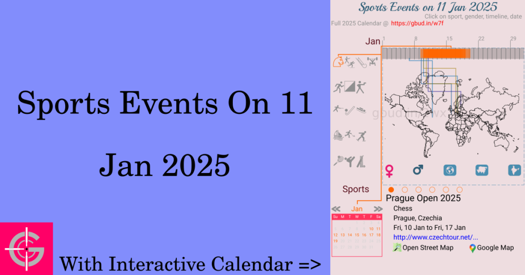 Sports events on 11 January 2025 with Interactive Calendar