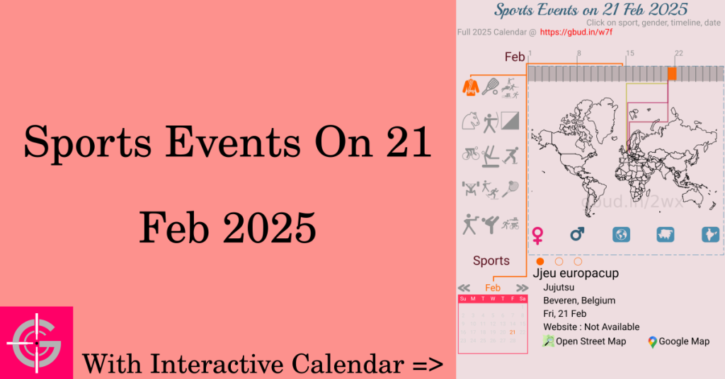 Sports events on 21 February 2025 with Interactive Calendar