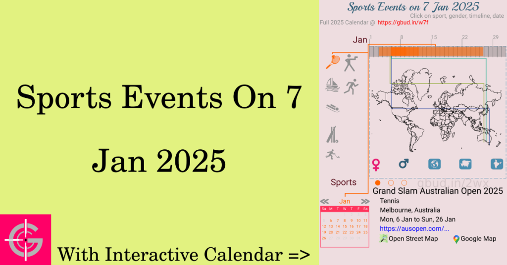 Sports events on 7 January 2025 with Interactive Calendar