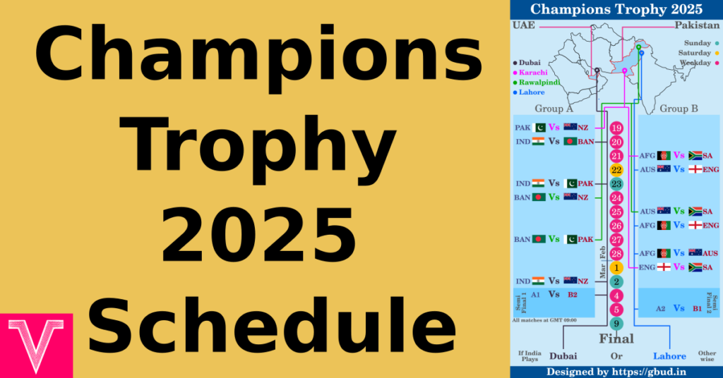 ICC champions trophy 2025 schedule